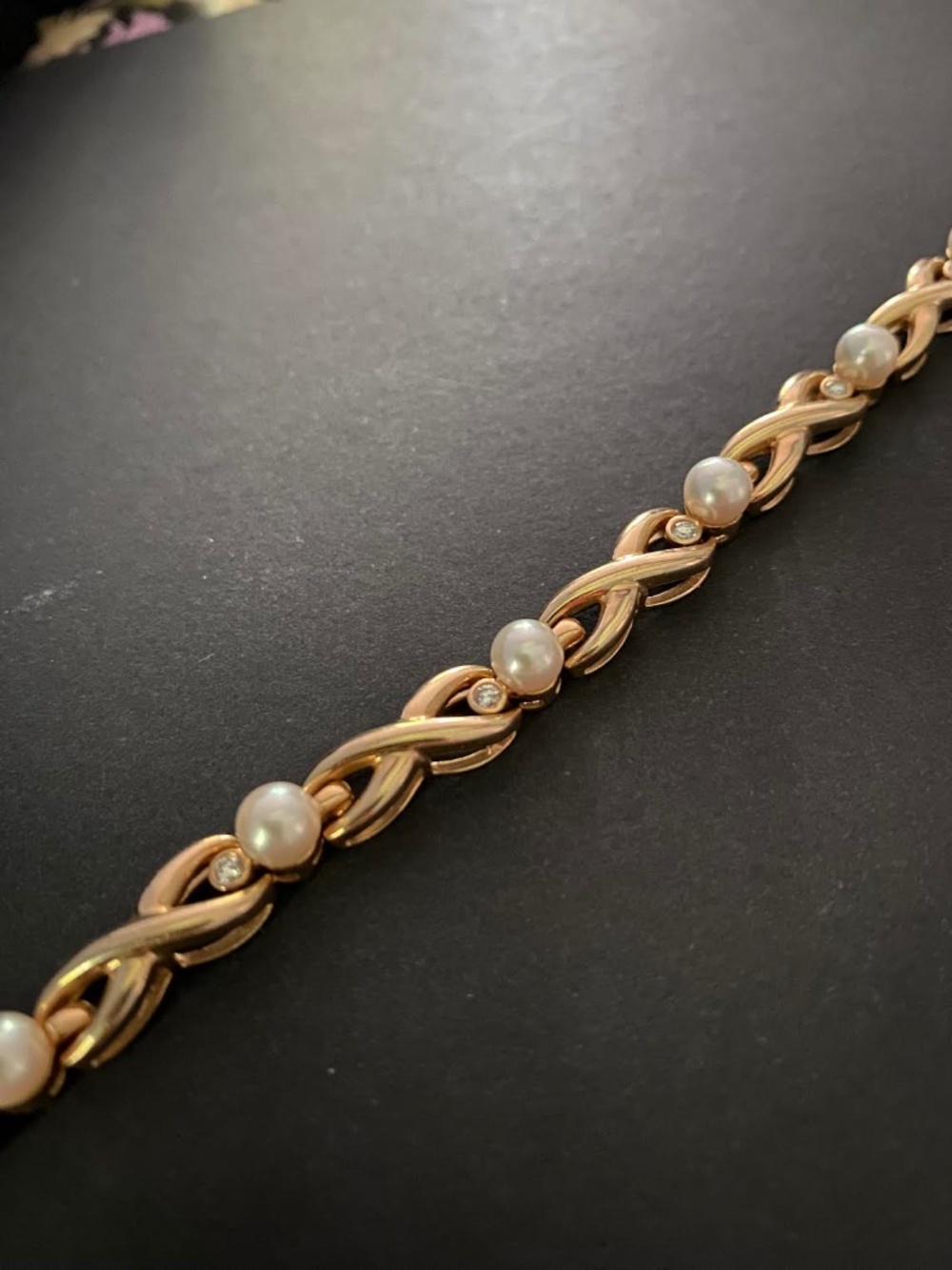 Pearl and Diamond Bracelet 14K